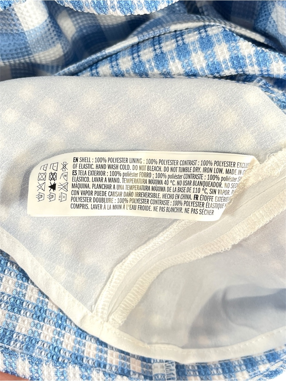 English Factory Tiered Gingham Sleeveless Dress in Blue and White Size XS - Picture 10 of 10